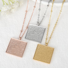 Ayatul Kursi Square Pendant Necklace