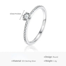 Classic Moissanite Sterling Silver Ring