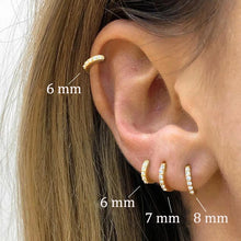 Minimal Crystal Zirconia Huggie Hoop Earrings