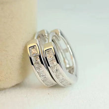 925 Sterling Silver Zircon Circle Earrings