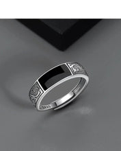 925 Silver Ring with black Gem
