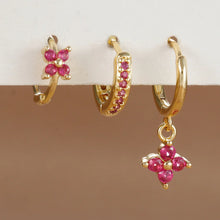 3-piece Zircon Flower Dangle Earrings Set