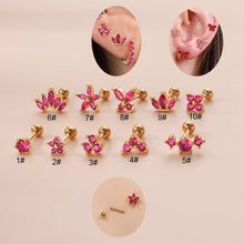2-Pieces Mini Crystal Stud Earrings Set