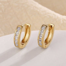 925 Sterling Silver zircon Stone Hoop Earrings