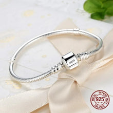 925 Sterling Silver Snake Chain Charm Bracelet