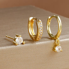 3 Piece Round & Star Drop Earring Set