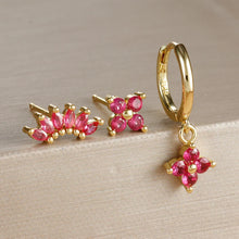 3-piece Zircon Flower Dangle Earrings Set