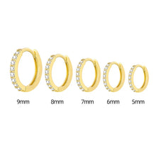 Minimal Crystal Zirconia Huggie Hoop Earrings