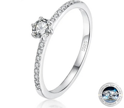 Classic Moissanite Sterling Silver Ring