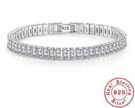 925 Sterling Silver Zircon Crystal Bracelet