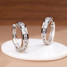 925 Sterling Silver Zircon Circle Earrings