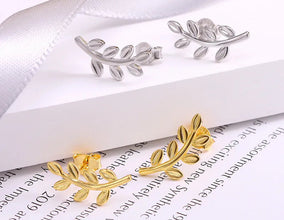 925 Silver Exquisite Leaf Stud Earrings