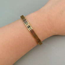 Kufiya Pattern Open Cuff Bracelet