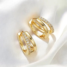 925 Sterling Silver zircon Stone Hoop Earrings