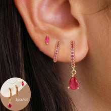 3 Piece Round & Star Drop Earring Set