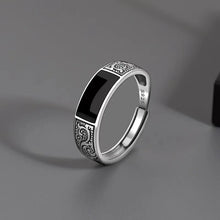 925 Silver Ring with black Gem