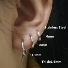 2-Pieces Minimal Stainless Steel Hoop Earrings