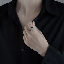 925 Silver Ring with black Gem