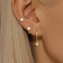 3 Piece Round & Star Drop Earring Set