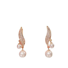 Double Pearl Dangle Earrings