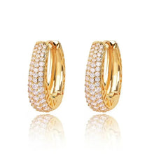 925 Sterling Silver zircon Stone Hoop Earrings