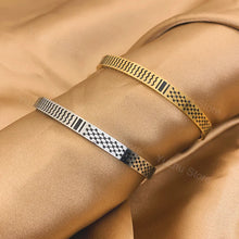 Kufiya Pattern Open Cuff Bracelet