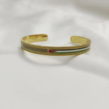 Kufiya Pattern Open Cuff Bracelet