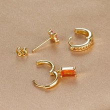 3-piece Zircon Flower Dangle Earrings Set