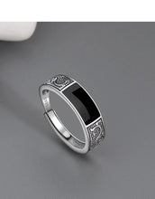 925 Silver Ring with black Gem