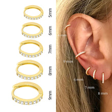 Minimal Crystal Zirconia Huggie Hoop Earrings