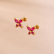 2-Pieces Mini Crystal Stud Earrings Set