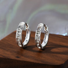 925 Sterling Silver Zircon Circle Earrings