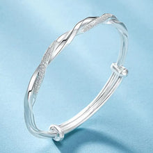925 Sterling Silver Adjustable Bangle Bracelet