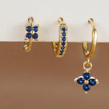 3-piece Zircon Flower Dangle Earrings Set