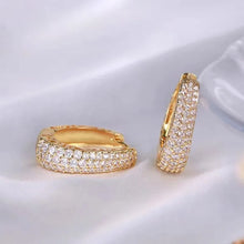 925 Sterling Silver zircon Stone Hoop Earrings