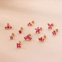 2-Pieces Mini Crystal Stud Earrings Set