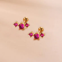 2-Pieces Mini Crystal Stud Earrings Set