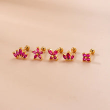 2-Pieces Mini Crystal Stud Earrings Set