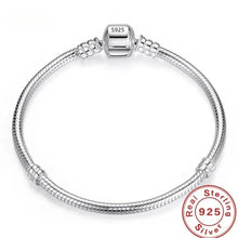 925 Sterling Silver Snake Chain Charm Bracelet