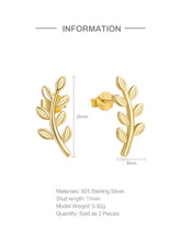 925 Silver Exquisite Leaf Stud Earrings
