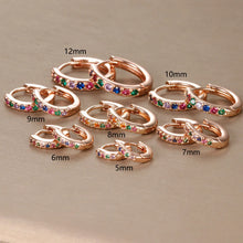 Minimal Crystal Zirconia Huggie Hoop Earrings