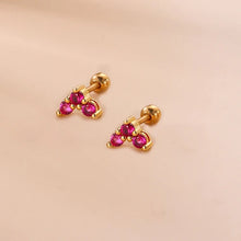 2-Pieces Mini Crystal Stud Earrings Set