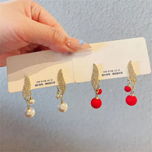 Double Pearl Dangle Earrings