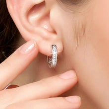 925 Sterling Silver Zircon Circle Earrings