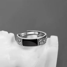 925 Silver Ring with black Gem
