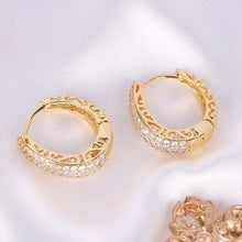 925 Sterling Silver zircon Stone Hoop Earrings