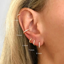 Minimal Crystal Zirconia Huggie Hoop Earrings