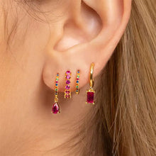 4pcs Korean Zircon Water Drop Earrings Set