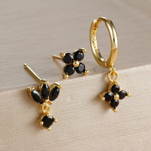 3-piece Zircon Flower Dangle Earrings Set