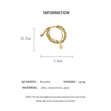 Green Jade Bracelet with Gold Color Leaves